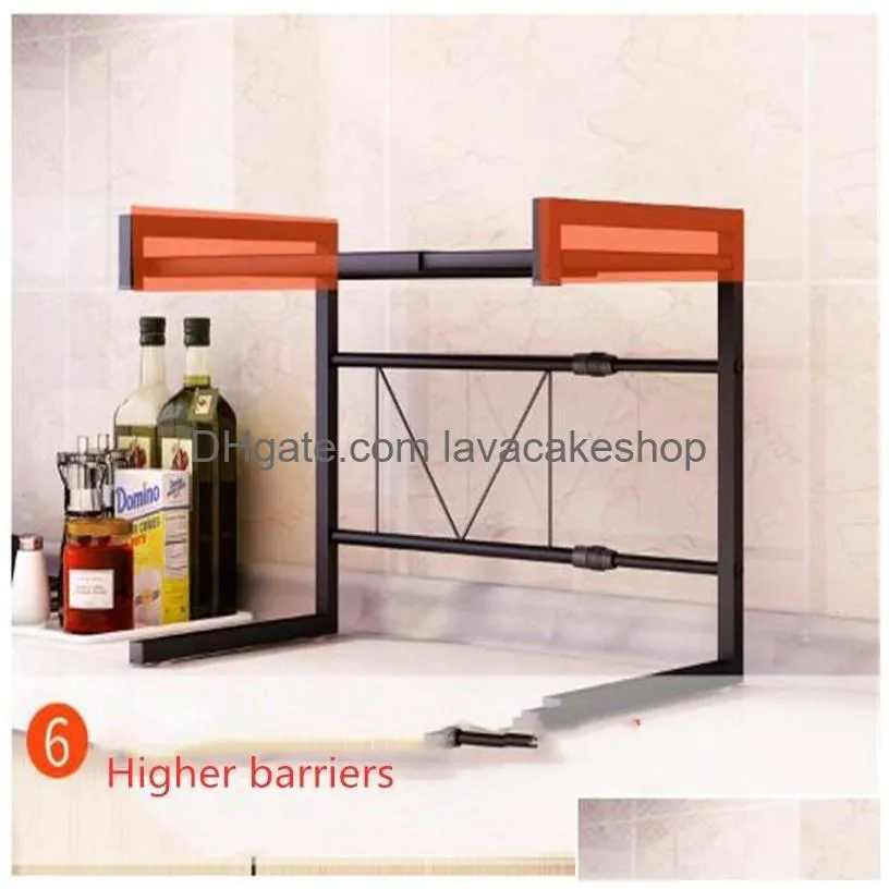 organizer kitchen microwave oven shelf metal multi function stand two layers dish space saving rack t200413
