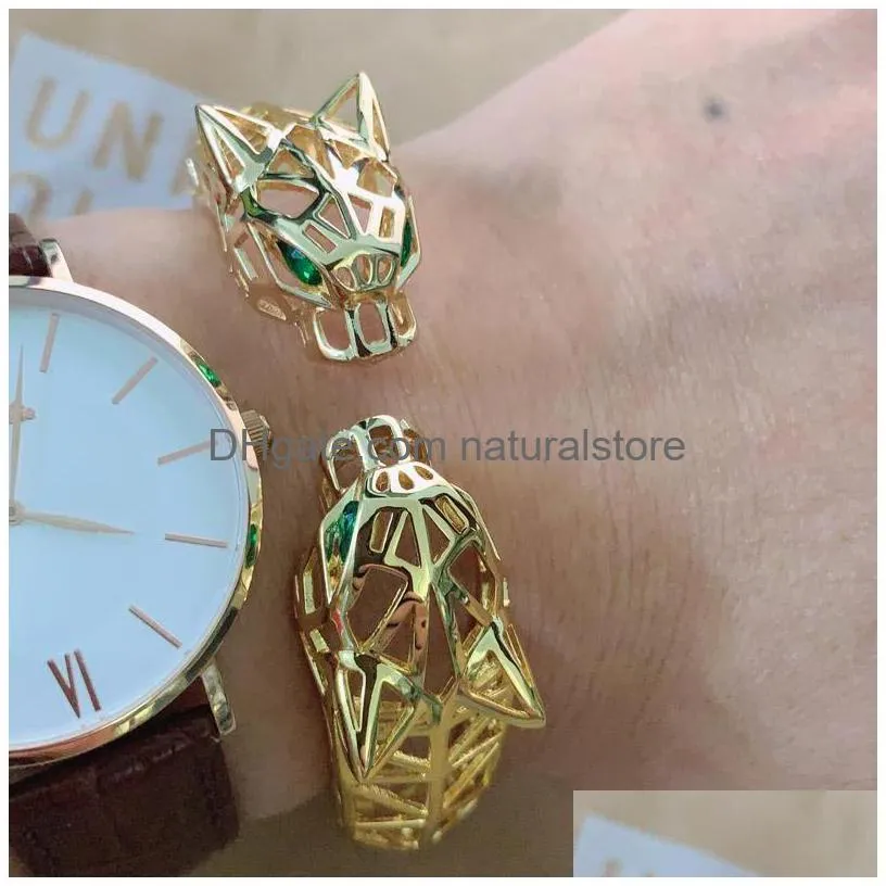 earrings necklace zlxgirl jewelry big leopard head shape women and men bangle with ring set high dubai gold bracelet anel bijoux 
