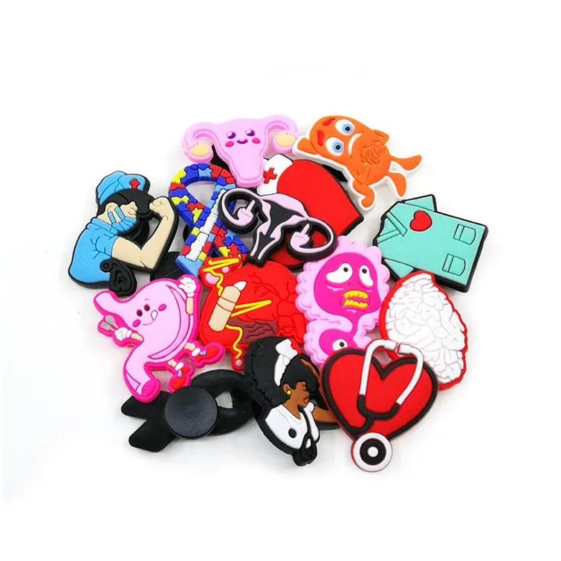 medical supplies croc charms fashion love shoe accessories for decorations charms pvc soft shoes charm ornaments buckles