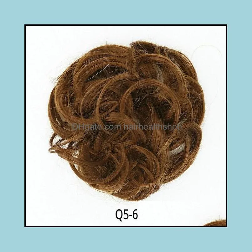 chignon hair bun hairpiece curly hair scrunchie extensions blonde brown black heat resistant synthetic for women hair pieces