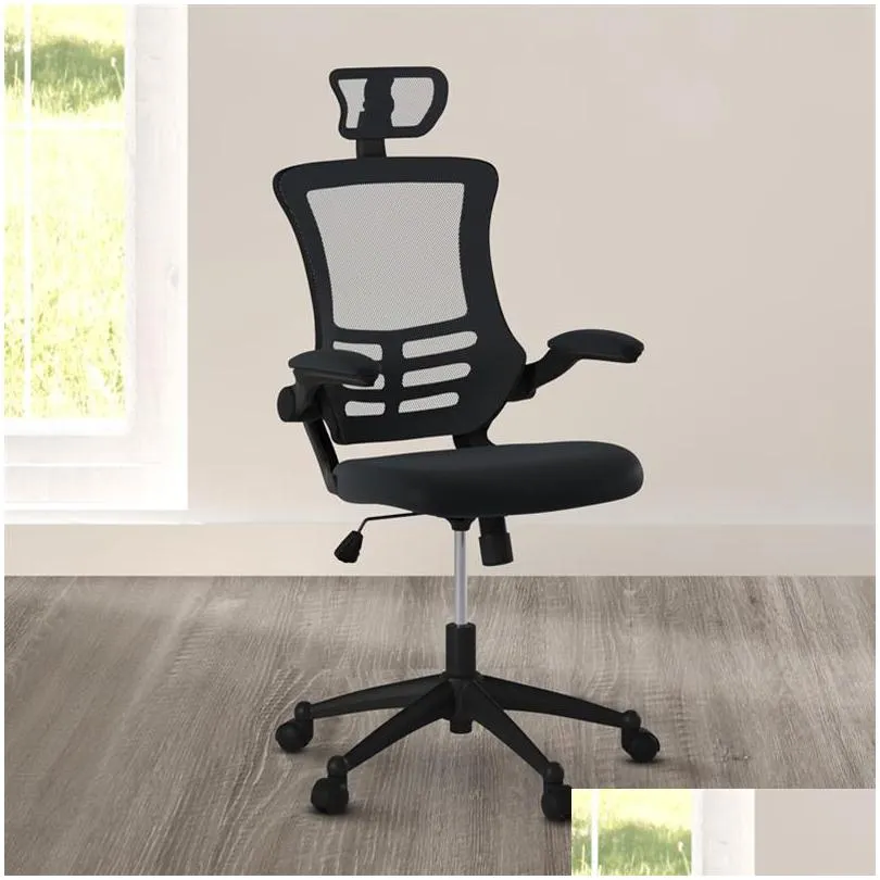 us stock commercial furniture modern highback mesh executive office chair with headrest and flipup arms black a35