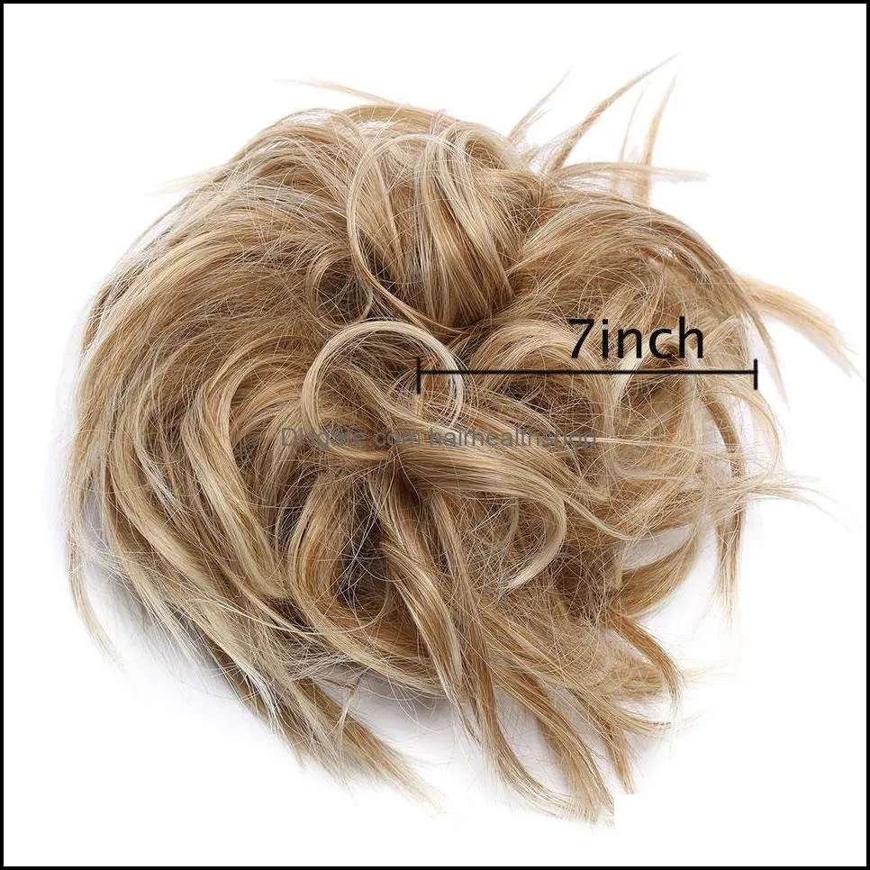 new messy scrunchie chignon hair bun straight elastic band updo hairpiece synthetic hair chignon hair extension for women