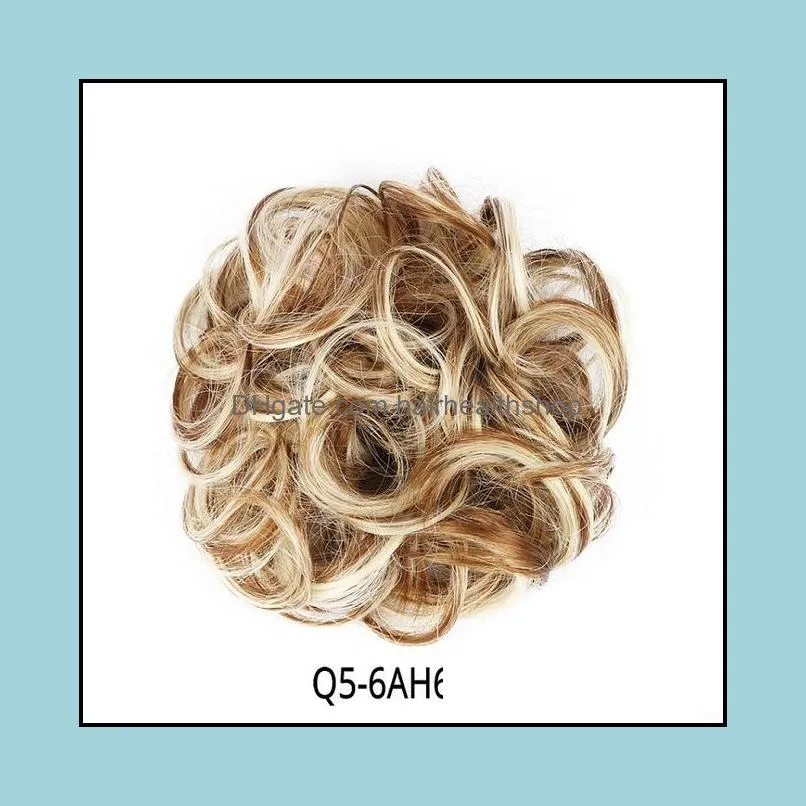 chignon hair bun hairpiece curly hair scrunchie extensions blonde brown black heat resistant synthetic for women hair pieces