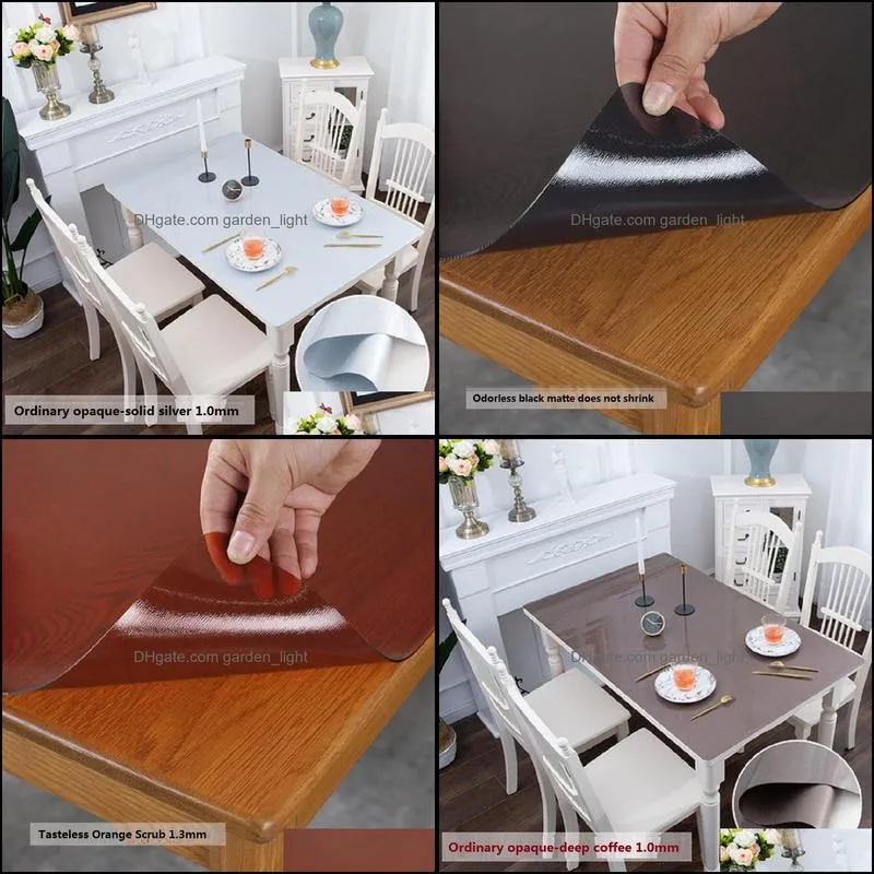 table cloth coffee pads colored plastic pvc crystal plate nordic waterproof oilproof disposable wash ironing tablecloth