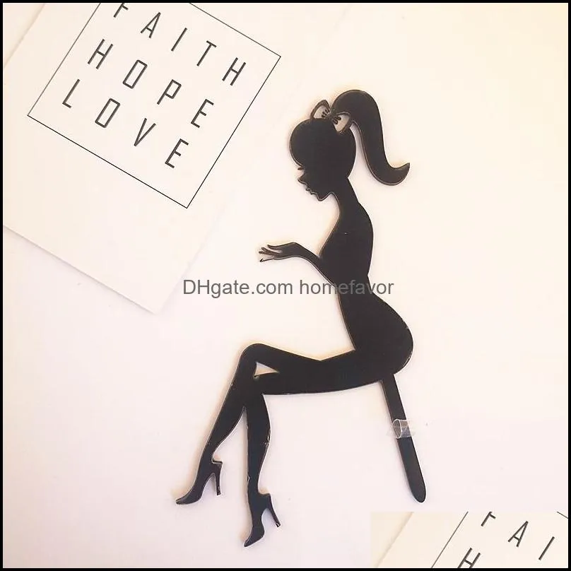 fashion decoration high heels lady girl cake topper acrylic decorating tools ornament party dessert accesories arrival 0 7hn k2