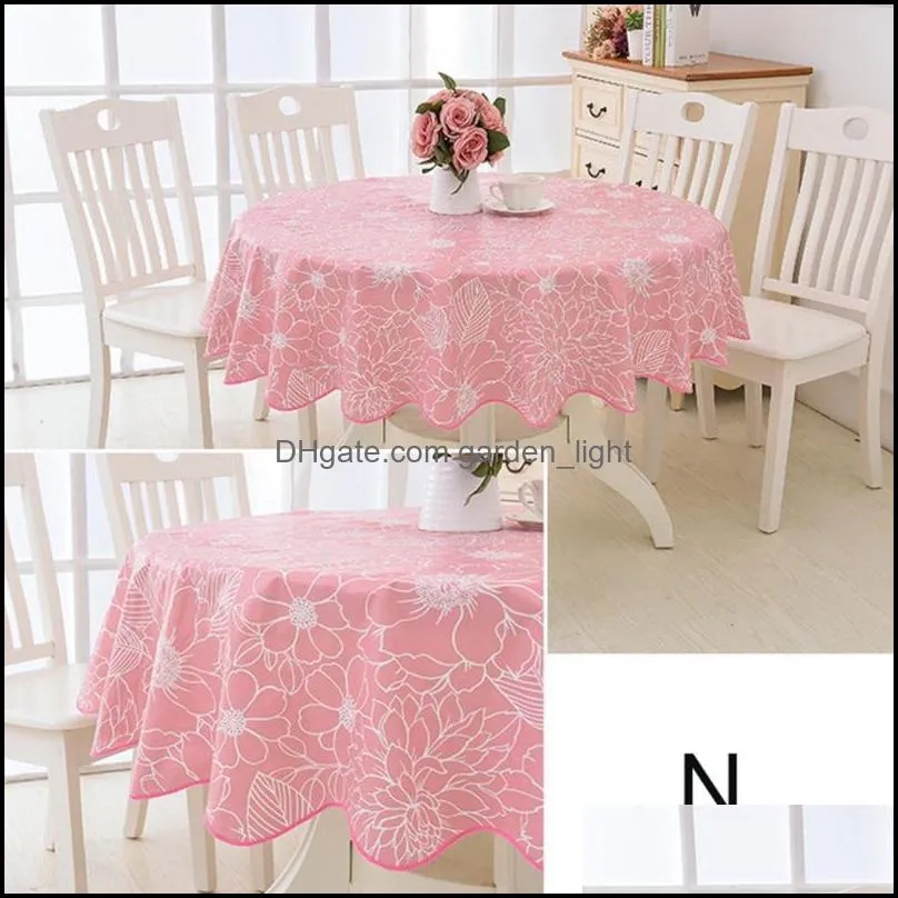 table cloth pvc plastic oilproof round dining wipeable fabric home decor kitchen tablecloth cover