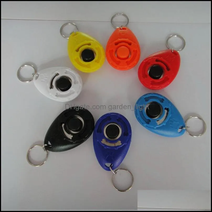 abs dog trainer 7 colors pets teaching tool plastic wrist band button clicker sounder tractable pet trainers dogs supplies compact 2 8sn