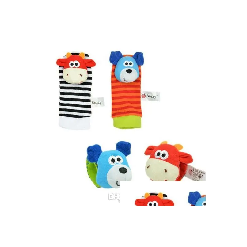 sozzy hot baby toy socks baby toys gift plush garden bug wrist rattle 3 styles educational toys cute bright color