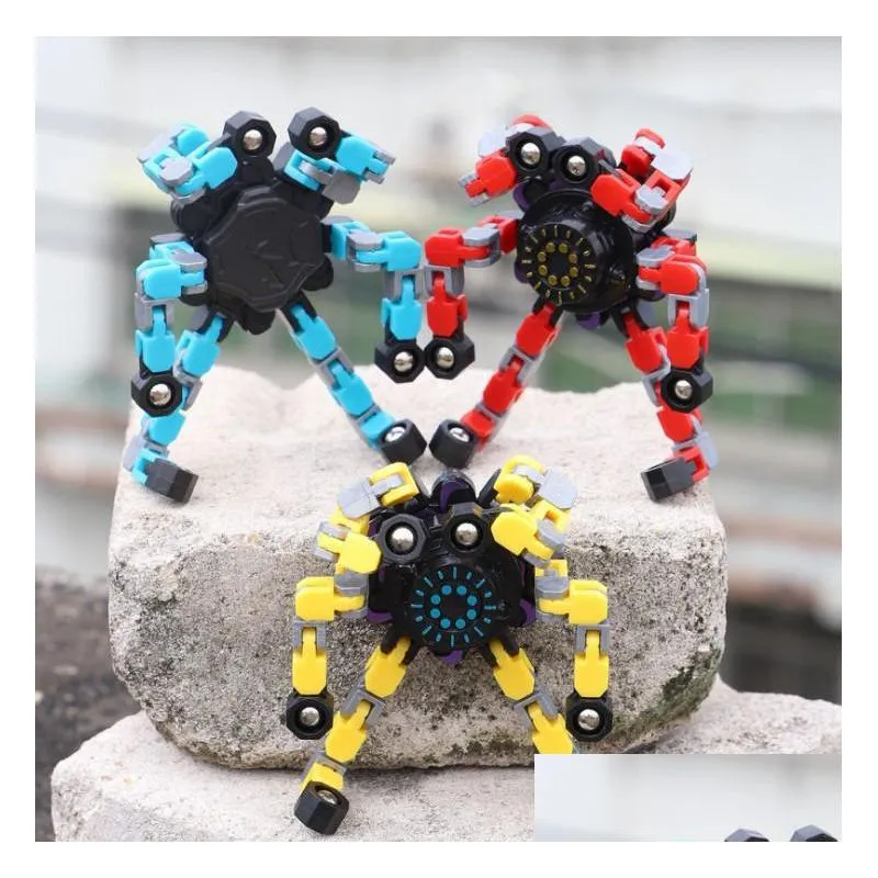 decompresnsion fidget toy spinner spinning top deformation mech chain bearing creative popular toys for children christmas gift