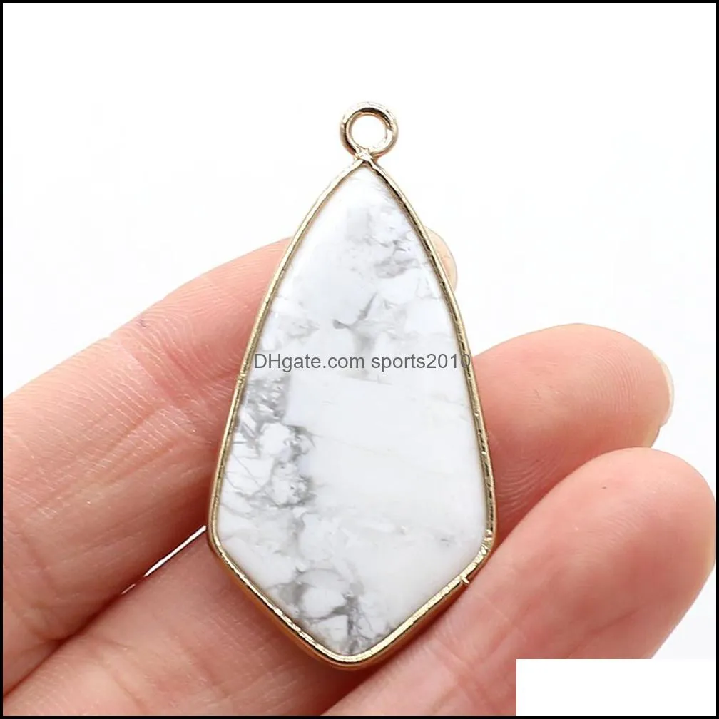 point style turquoise natural stone charms rose quartz crystal pendant for earrings necklace jewelry making sports2010