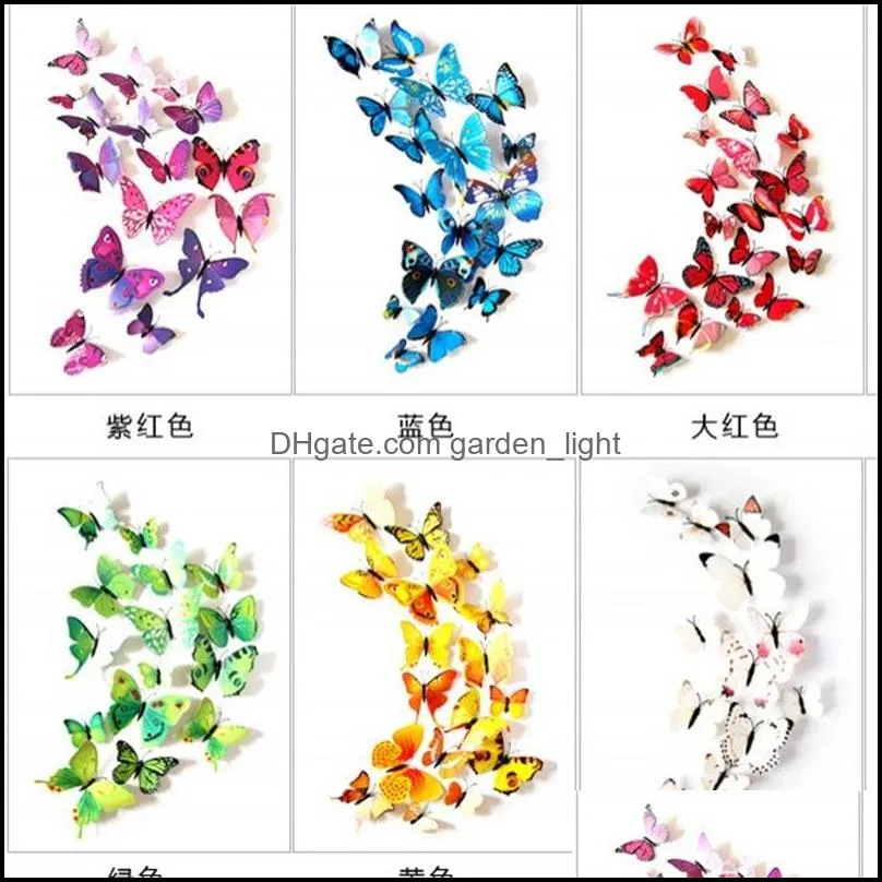 3d simulation butterfly fridge magnets home animal pvc kids rooms wall stickers wedding brooch hair accessories ornament 1 6dj m2