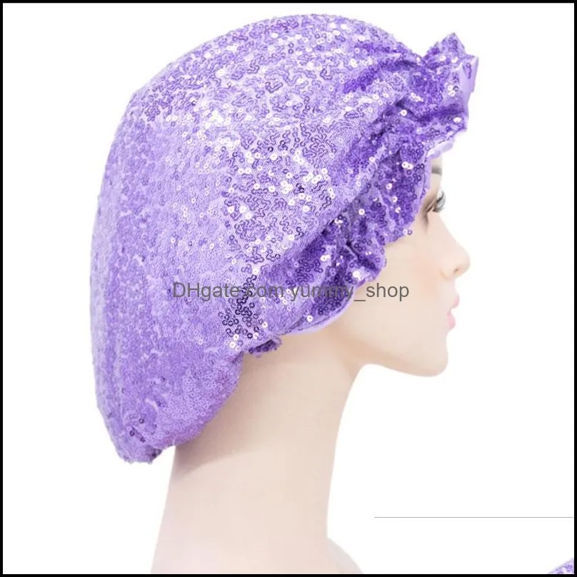 women girl satin double layer beanie bonnet adjustable sleep caps head cover night hat hair accessories headwrap