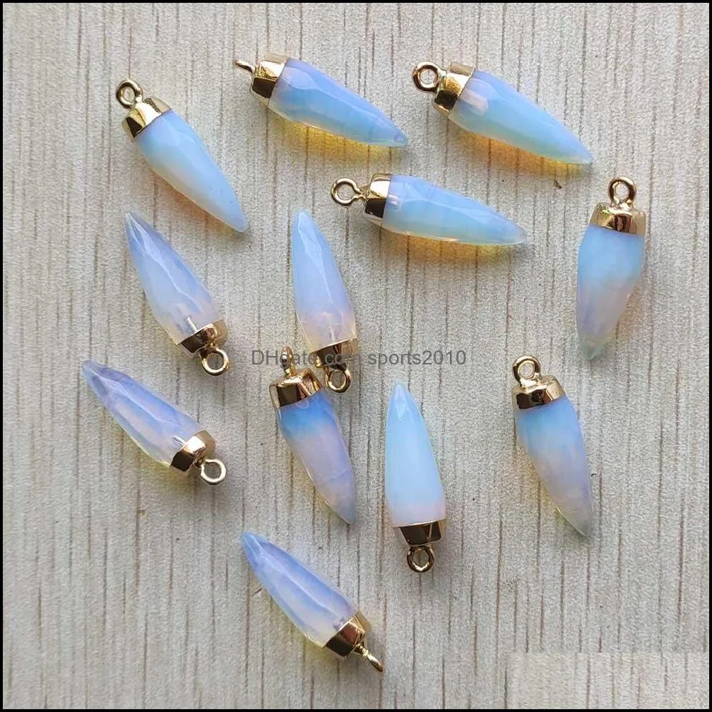 natural rose quartz stone cone charms faceted drop pendants diy earring necklace bracelet jewelry accessories making sports2010