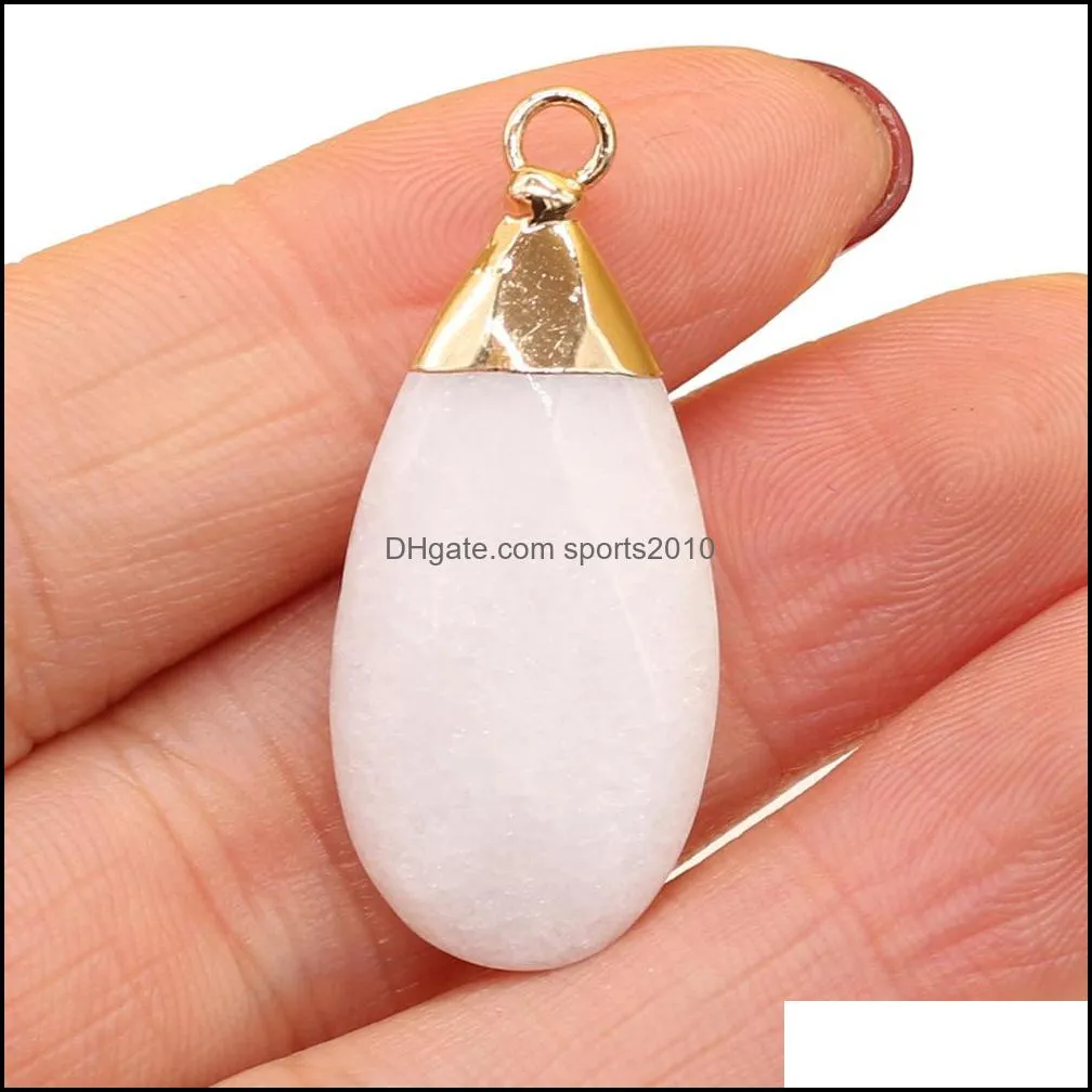 delicate faceted water drop stone chakra charms teardrop shape pendant rose quartz healing reiki crystal finding diy necklaces women sports2010
