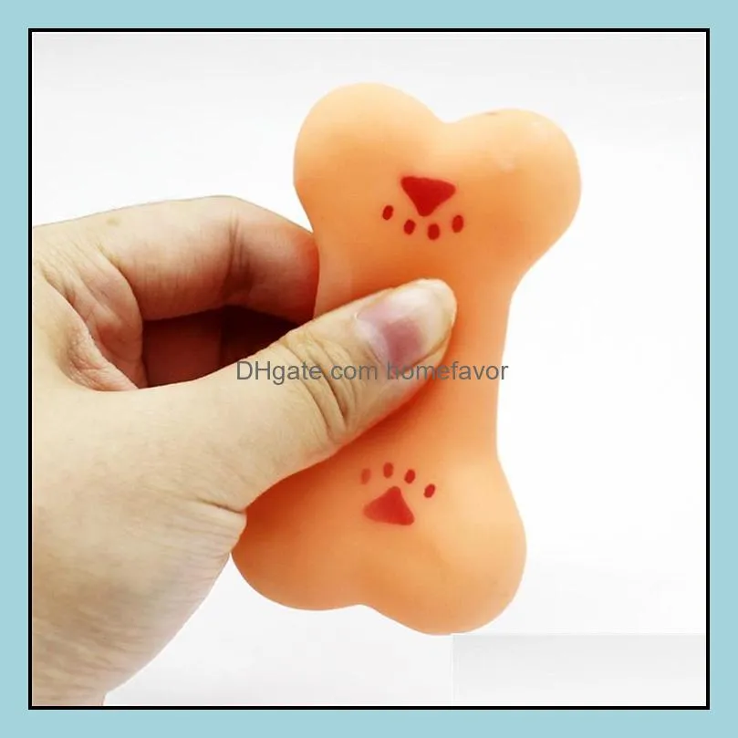 pet supply dog toy rubber bone shape squeak sound interactive chew toys for small dog puppy