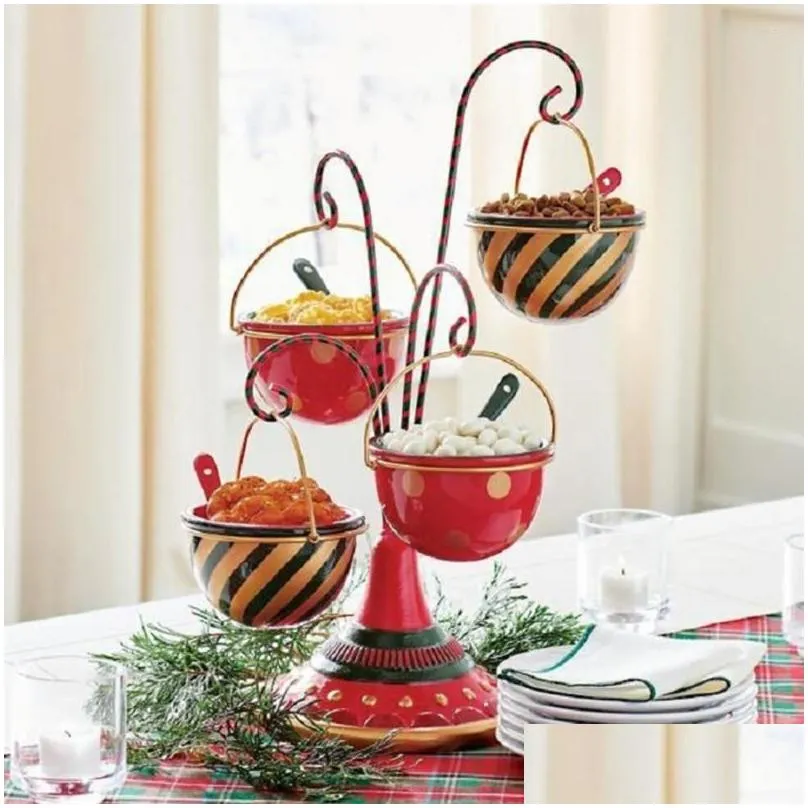 christmas decorations snack stand food serving tray cupcake holder bowl table rack party