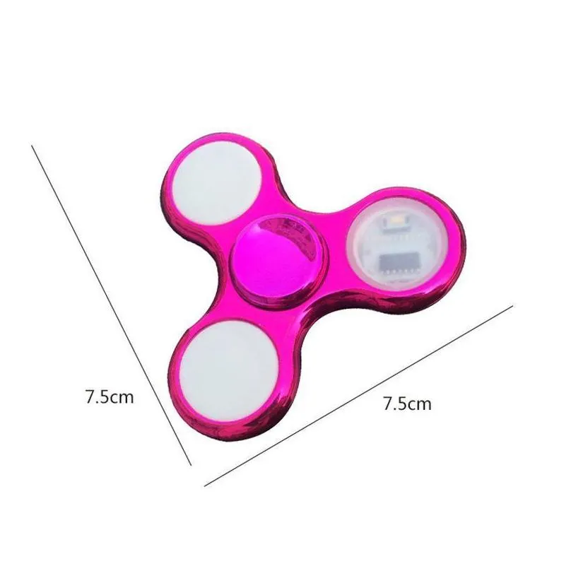 led light spinning top coolest changing fidget spinners finger toy kids toys auto change pattern with rainbow up hand spinner