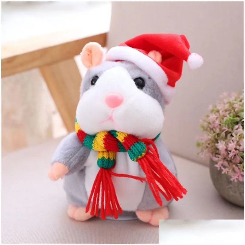 2023 christmas gift electric plush toys interestingly speaking hamster plushdolls walking speaking records repeat educational voice change