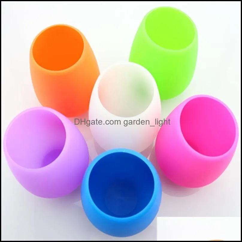 silicone wine glass silicone unbreakable stemless rubber beer mug outdoor cup glass wine glass recyclable drinking cups paf11713