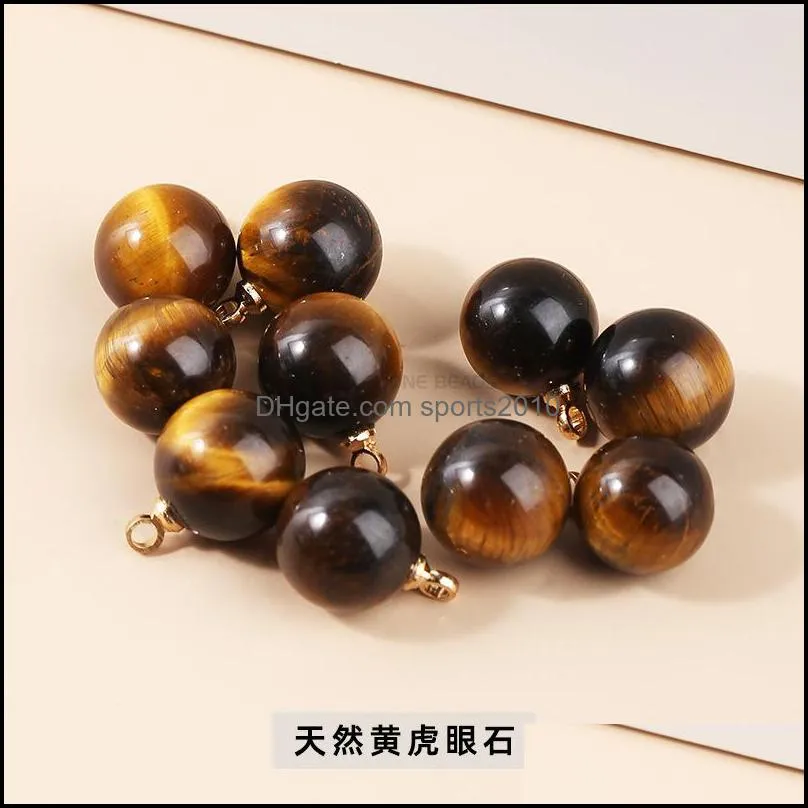 10mm natural stone ball ros quartz charms amethyst crystal healing charms pendant for earrings necklace jewelry making sports2010