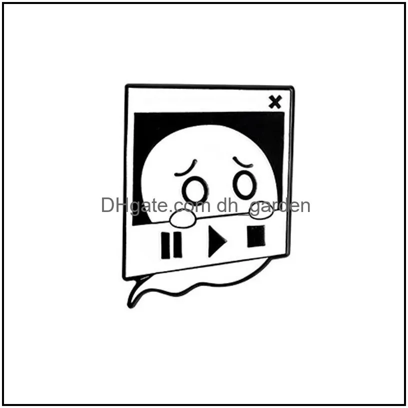 enamel brooches pin and badges ghost radio trunk pattern halloween jewelry cartoon brooch wholesale 1261 e3