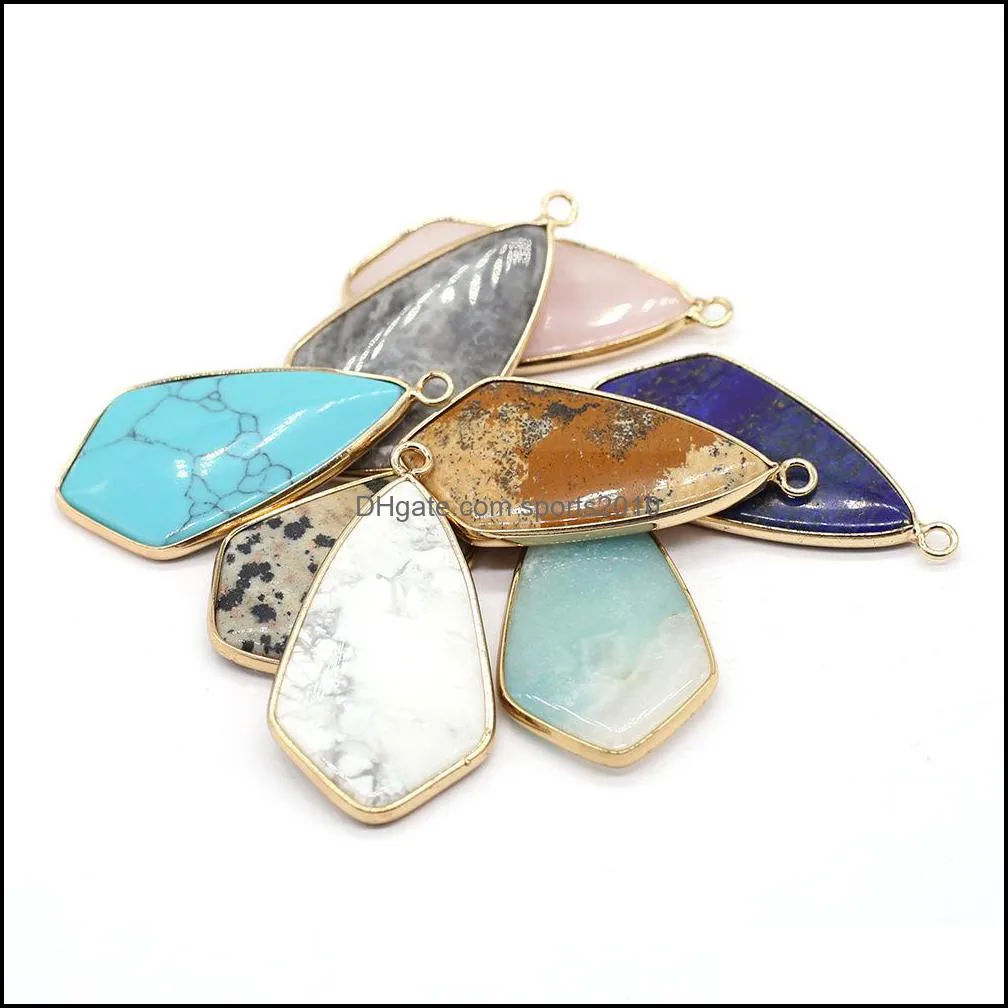 point style turquoise natural stone charms rose quartz crystal pendant for earrings necklace jewelry making sports2010