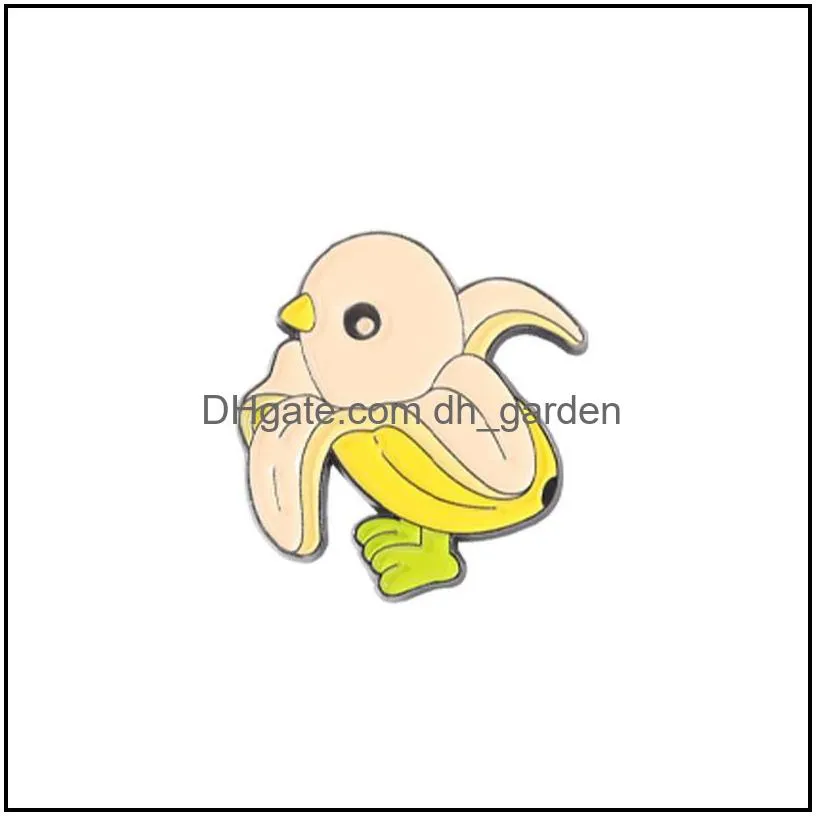 customized banana enamel pin brooches alloy jewelry creative cartoon badge boy girl bag clothes decorate octopus dog animal hard enamel pins 1025