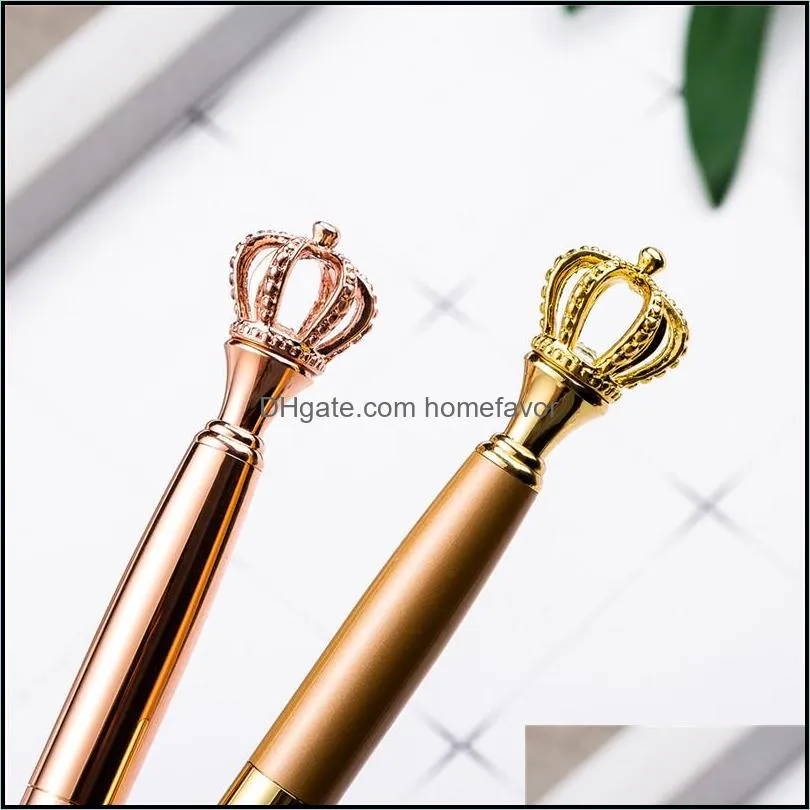 crown ballpoint pen crystal diamond pen writing tool black refill office supplies student stationery wedding party gift