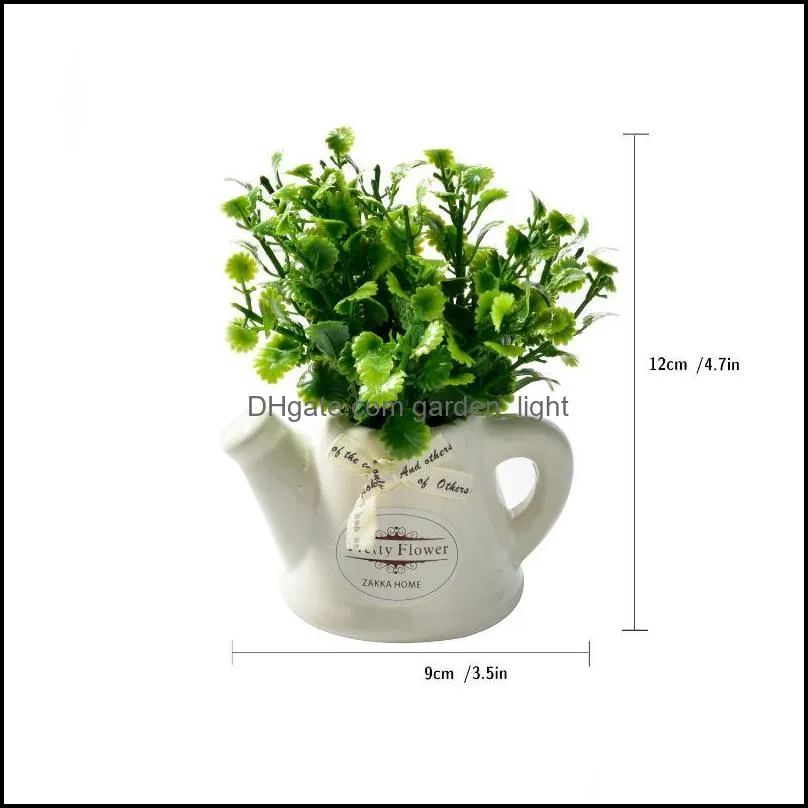 artificial flower plant flowering shoots silk cloth for home garden farmhouse decor fake floweraddceramic small pot vase bonsai decorative