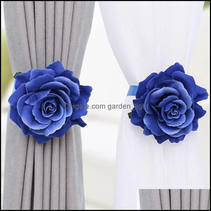 other home decor creative beautiful flower magnetic curtain buckle tie back hold frame fixing clip decoration accessories