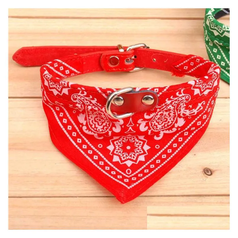 pet dog collar leather collars lead adjustable pets cat scarf bandana neckerchief mix pu necklace decorationthe