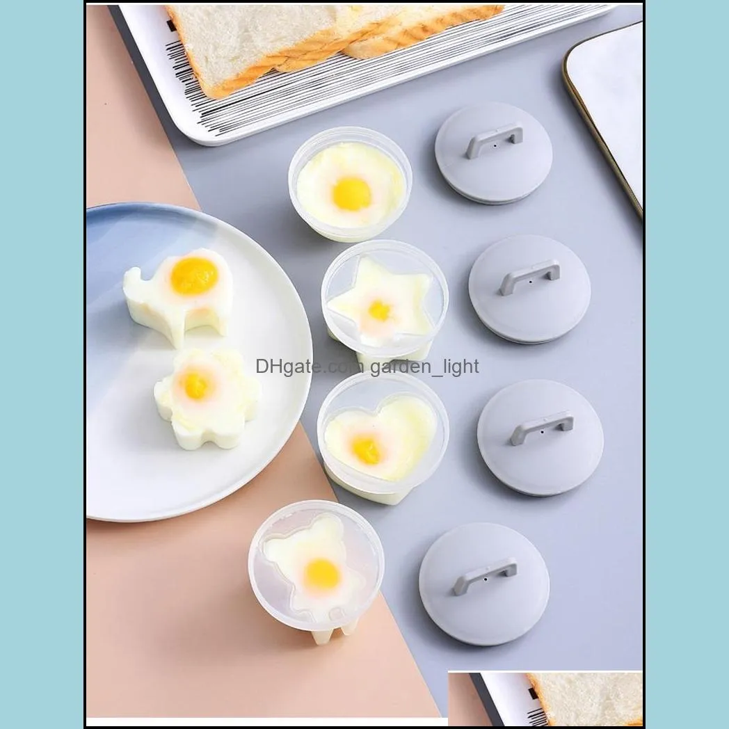 home kitchen egg steamer non stick cup boiled eggs mould 4 pcs set with lid and brush household supplies 8 8wd j2