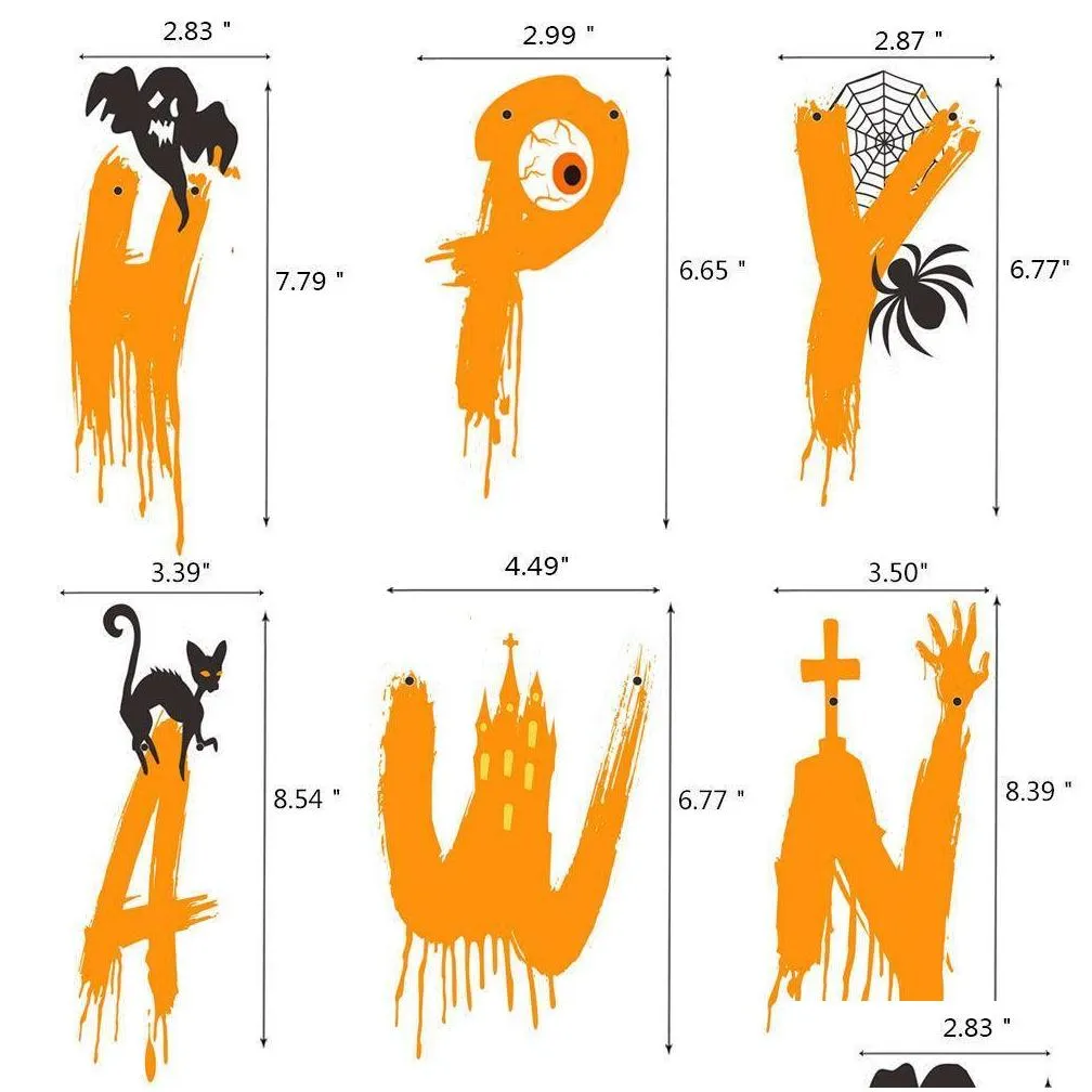 dhs halloween theme balloon set horror thriller party decoration pull flag birthday cake insert christmas valentines day and new year