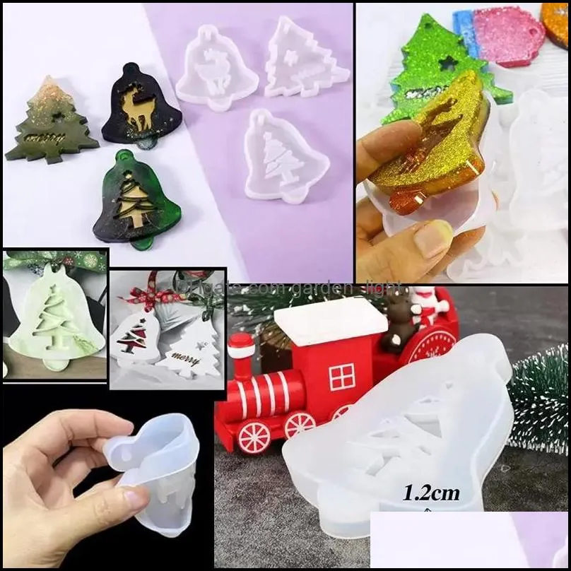 christmas decorations 3d lovely silicone mold diy pendant key chain making mould xmas tree snowflake candles gift supplies paa10244