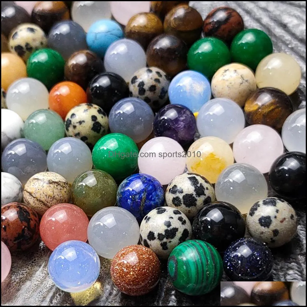 10mm round ball reiki natural stone tumbled stones polishing rock quartz yoga energy bead for chakra healing decoration sports2010