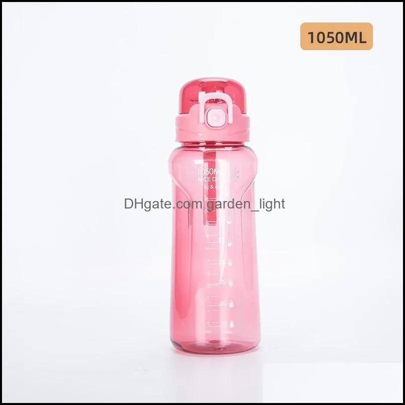 water bottles leak proof bottle with portable rope 1050ml sports gym drinking hiking biking drinkware kitchen tools