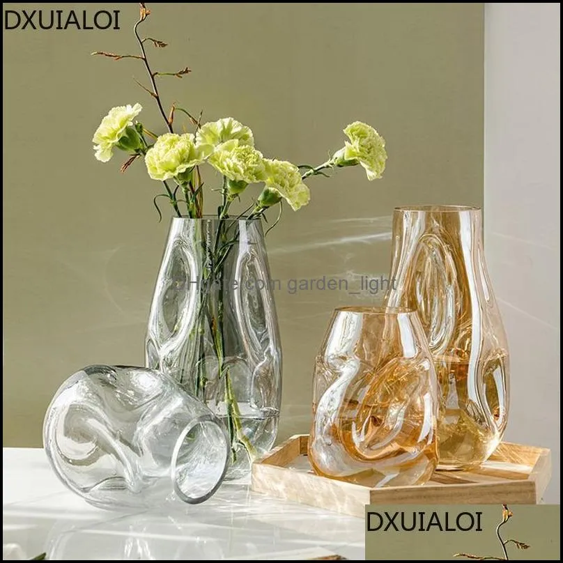 vases modern simple and irregular specialshaped stained glass vase living room desktop flower arrangement home decoration