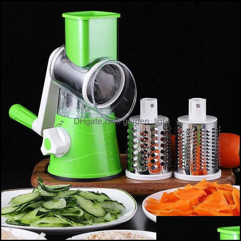 manual vegetable mandoline cutter multifunctional rotary potato cheese slicer grain grinding grinder kitchen tool 3 blades 20220113 q2