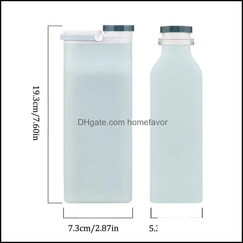 collapsible silicone milk bottle 600ml folding silicone water cup outdoor portable large capacity drinking water bottle