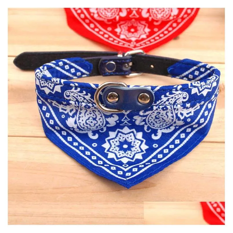 pet dog collar leather collars lead adjustable pets cat scarf bandana neckerchief mix pu necklace decorationthe