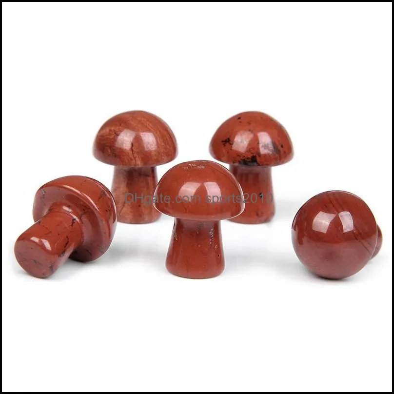 20mm mini red stone mushroom plant statue stones ornament carving home decoration crystal polishing gem sports2010