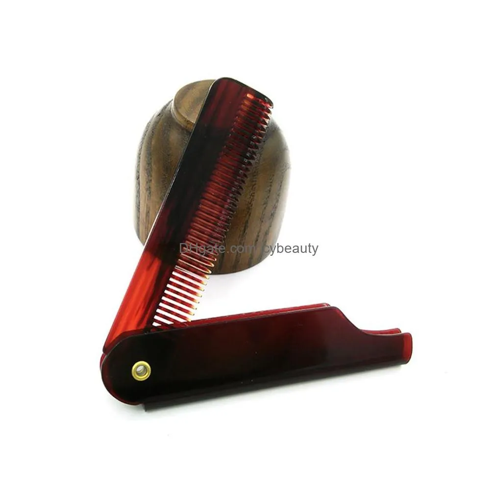 portable and useful foldable hair comb travel brush plastic folding detangling antistatic