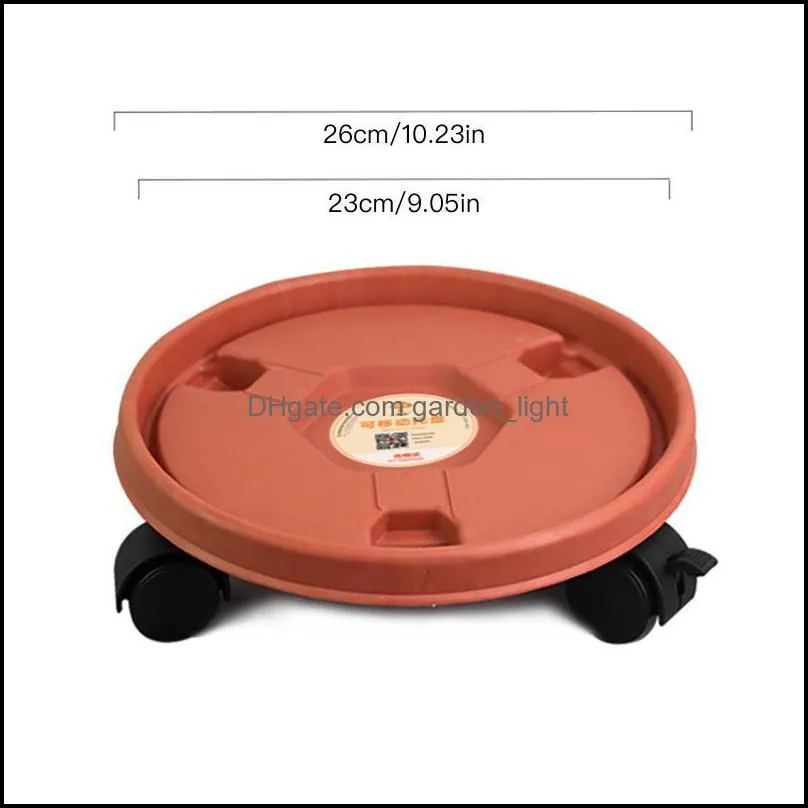 flower pot tray round plastic caster wheels pallet vase with rollers plant holder planters pots