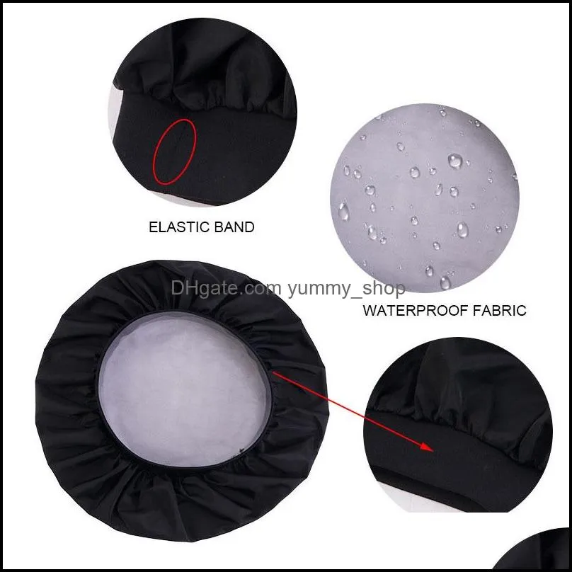 solid color waterproof elastic bath hat for women girl head cover caps bonnet hair care fashion accessories headwear