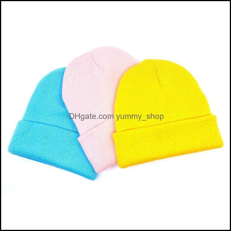 autumn winter outdoor travel sports caps hat knitted solid color beanie party club fashion accessories for women men