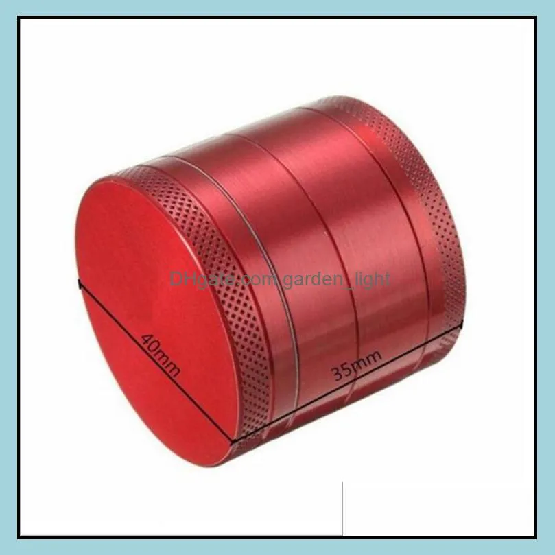 herb grinders zinc alloy 4 layer 40mm mini flat metal smoke grinder 2019 style cigarette crusher cfyz68q