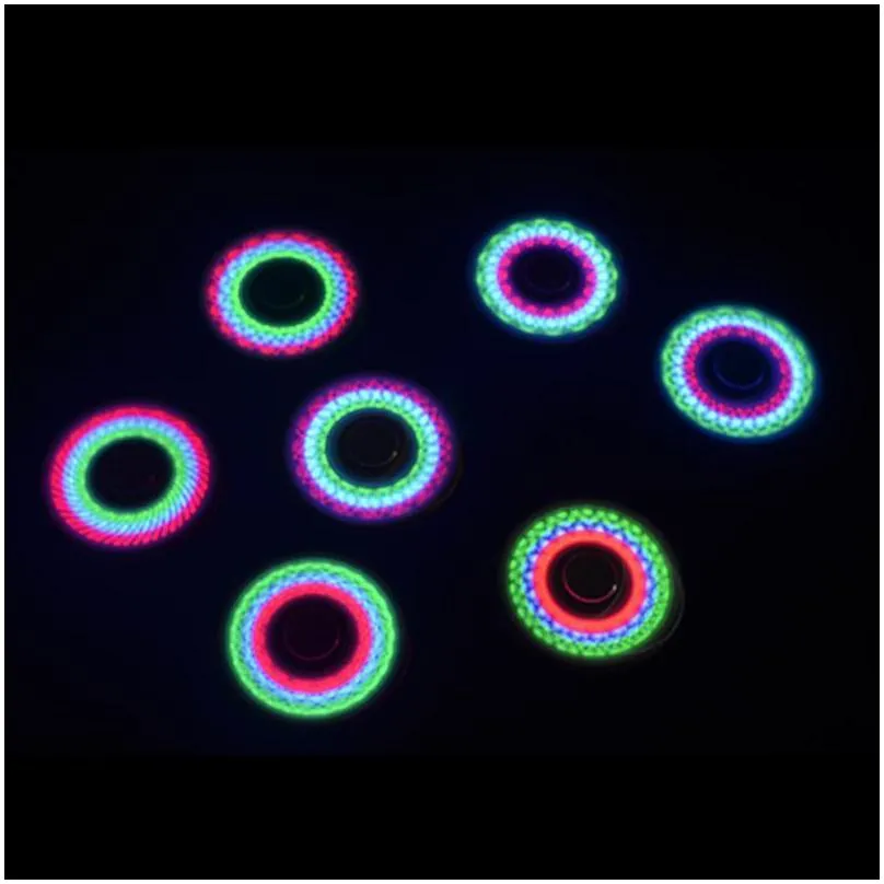 led light spinning top coolest changing fidget spinners finger toy kids toys auto change pattern with rainbow up hand spinner