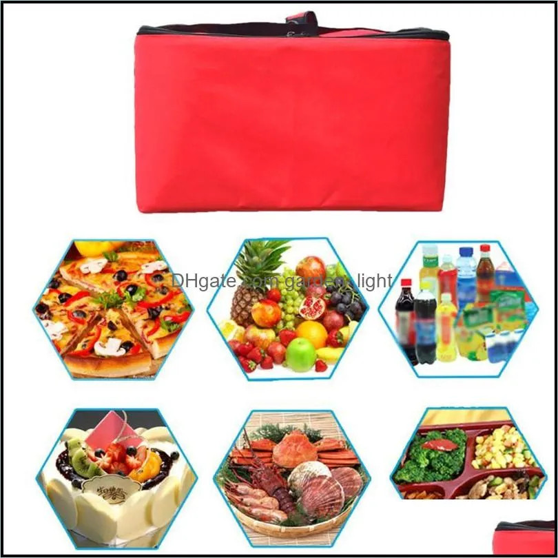 storage bags 16 inch easy use durable holder box strength red pizza delivery bag  food thermal portable insulated oxford cloth