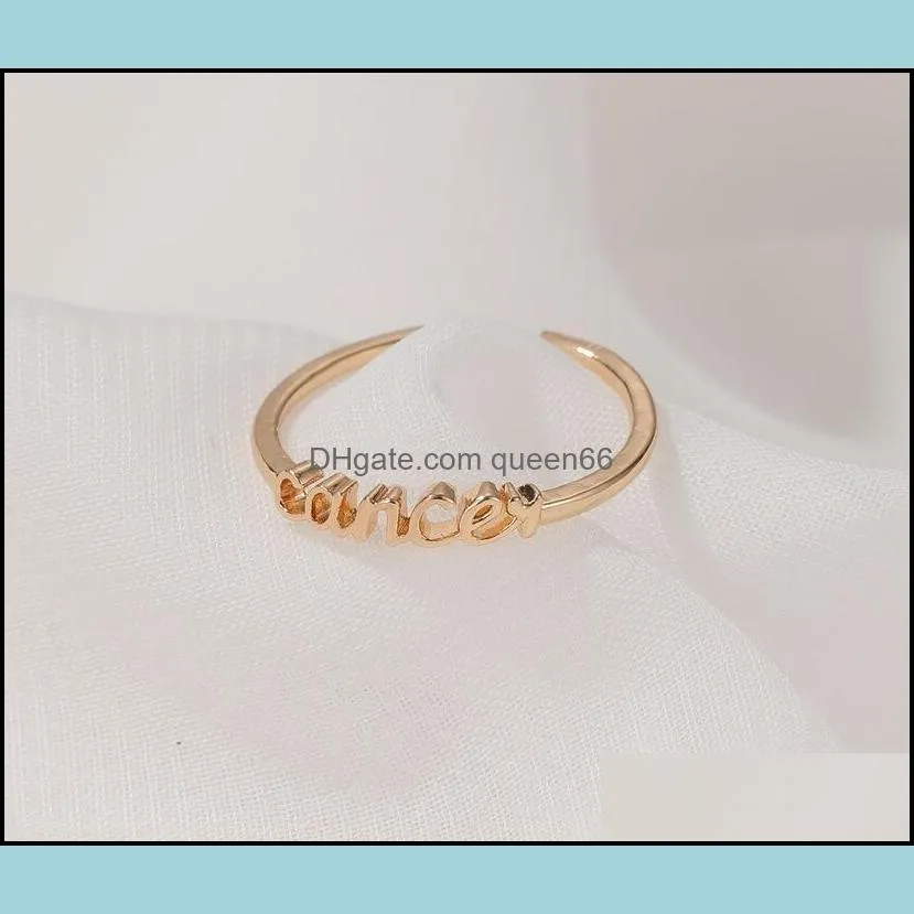 open gold 12 star signs band ring constellation birthday friendship jewelry gift personality custom zodiac rings for women