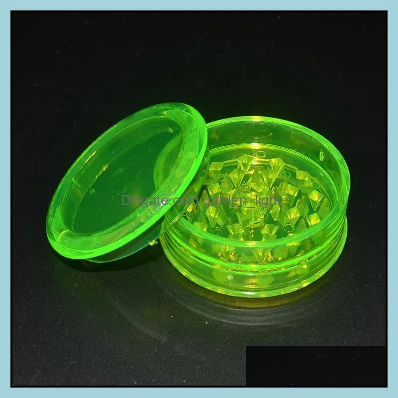 3layer plastic herb grinder 60mm for smoke detectors pipe acrylic grinders for twisty glass blunt smoking accessories wll247